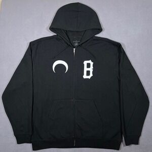 BLVCK SCVLE Hoodie Mens XL Black Full Zip Crescent Moon B Logo‎ Black Scale